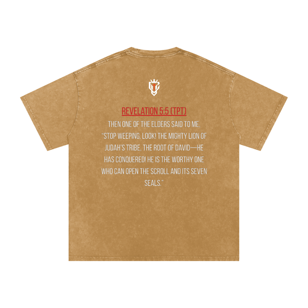Revelation 5:5 Lion of Judah T-Shirt Tan | Christian Streetwear Shirt