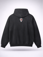 Black hoodie with 'Faith Over Fear' text and design on a white background