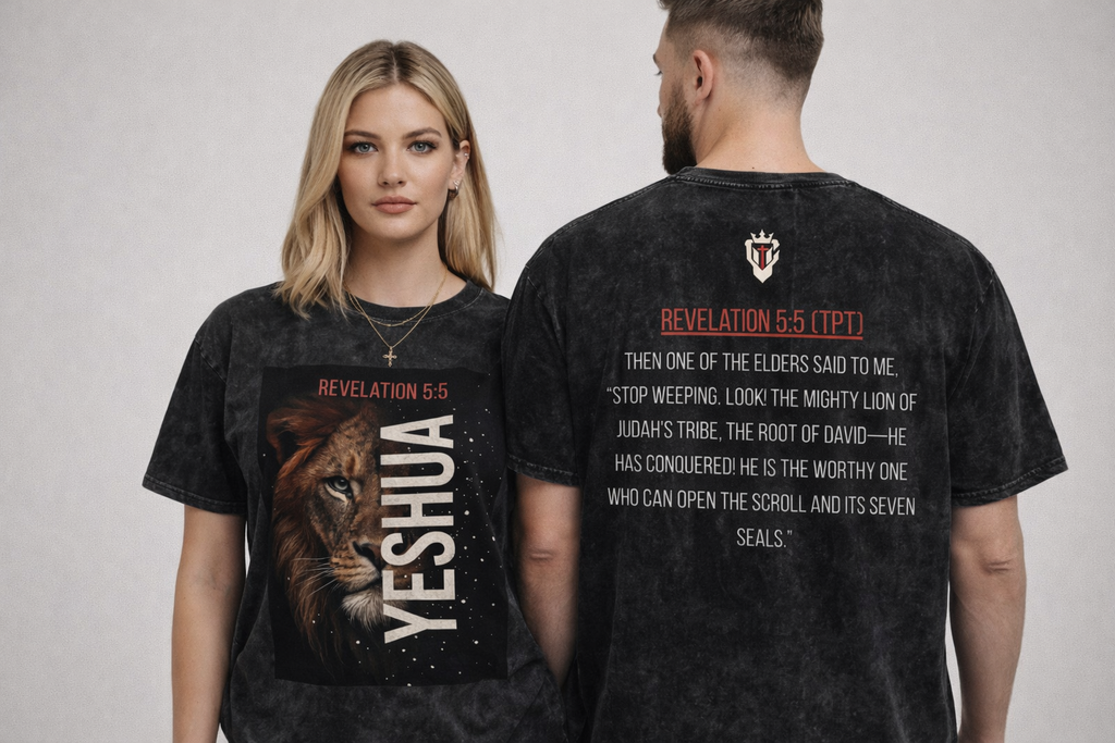 Revelation 5:5 Lion of Judah T-Shirt Black | Christian Streetwear Shirt