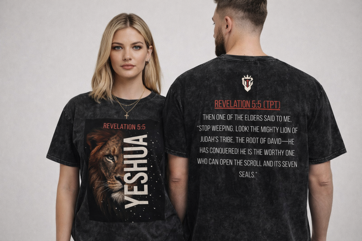 Revelation 5:5 Lion of Judah T-Shirt Black | Christian Streetwear Shirt