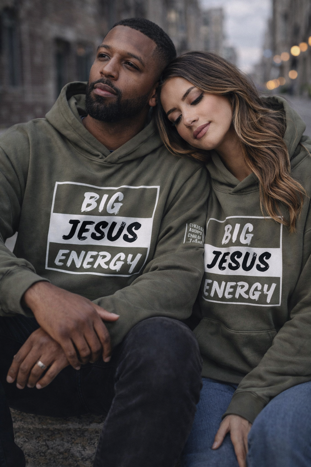 Big Jesus Energy Hoodie Green | Christian Streetwear Faith Hoodie